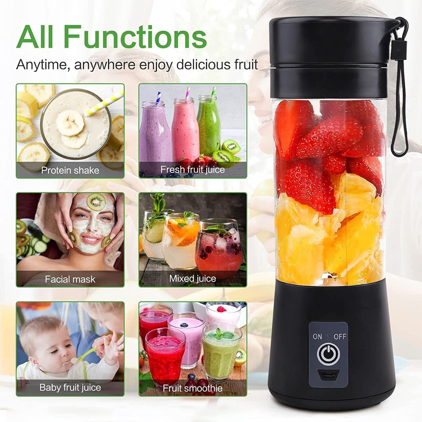 Rew Electric Juicer Mixer Grinder (X2 BLACK BLENDER)