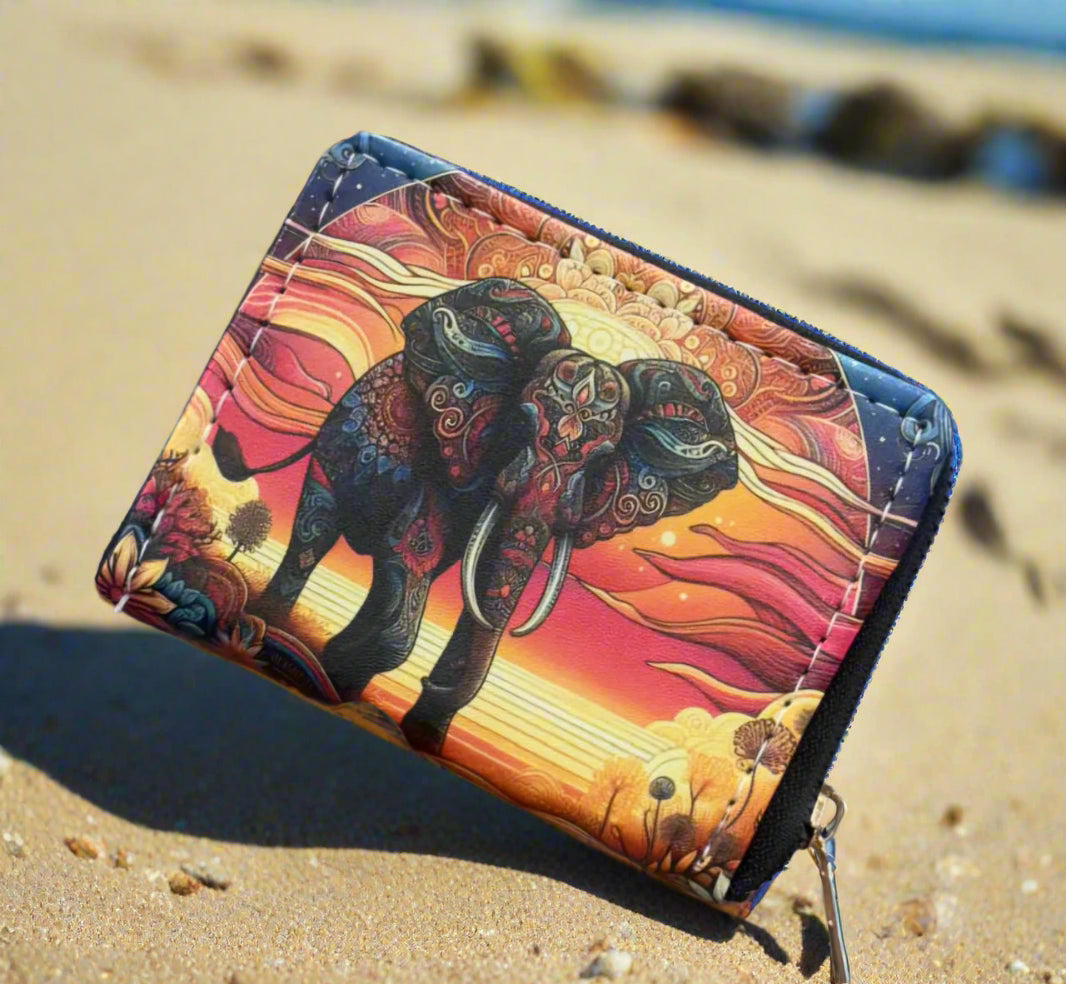 Printed Zipper Hand Purse