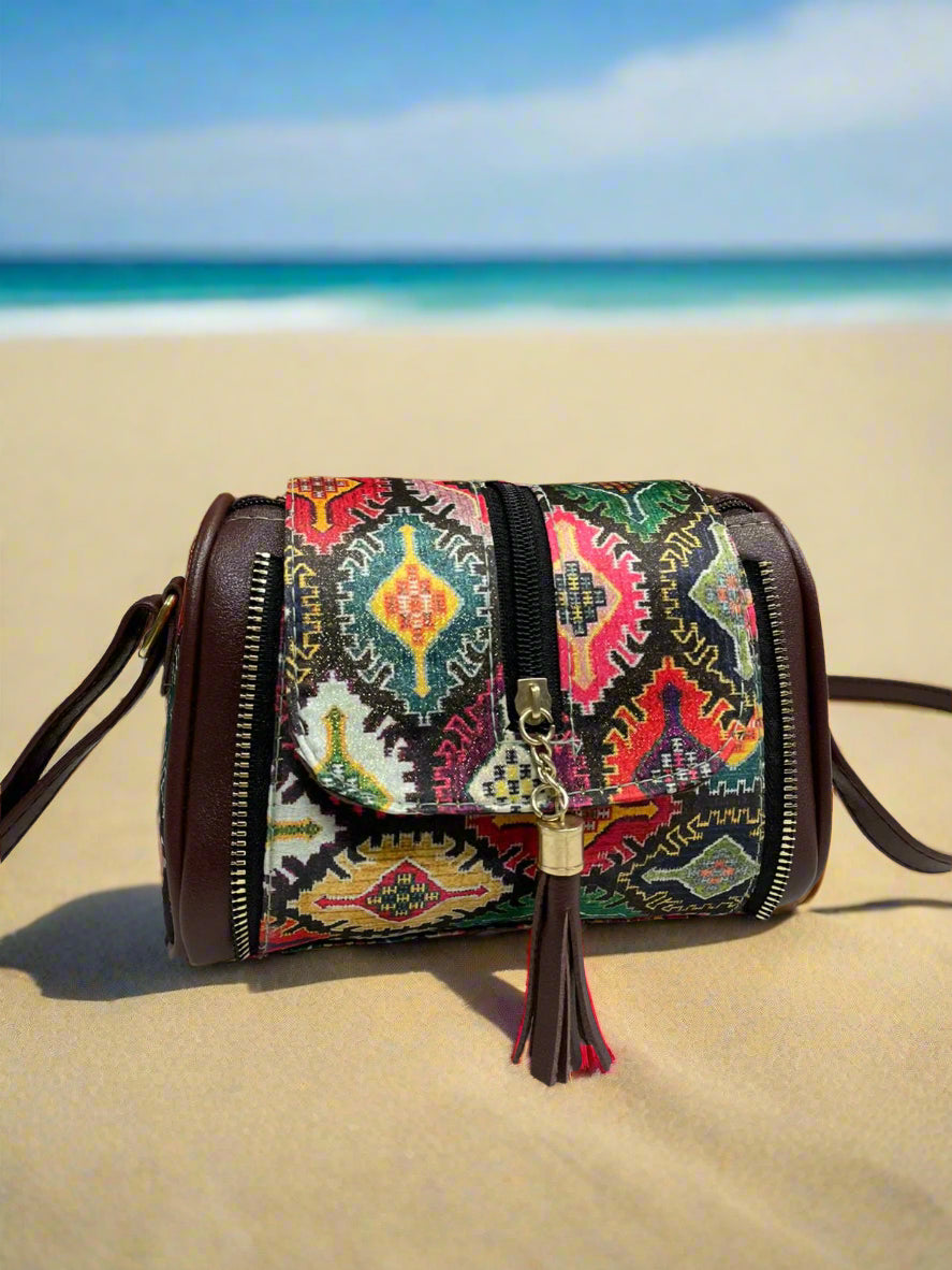 Ikkat Print Handcrafted Bag