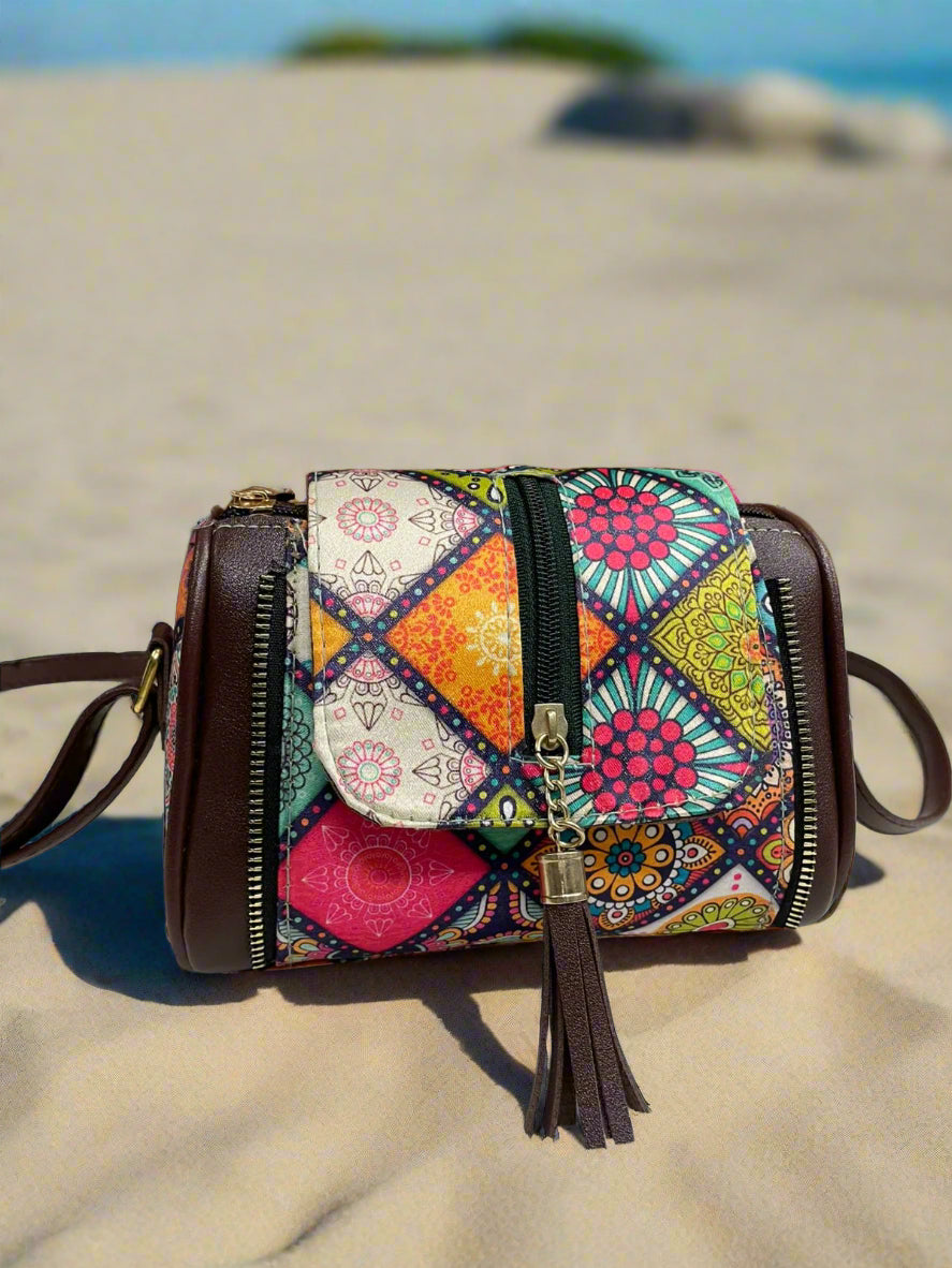 Ikkat Print Handcrafted Bag