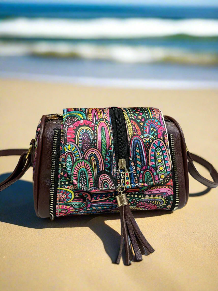 Ikkat Print Handcrafted Bag