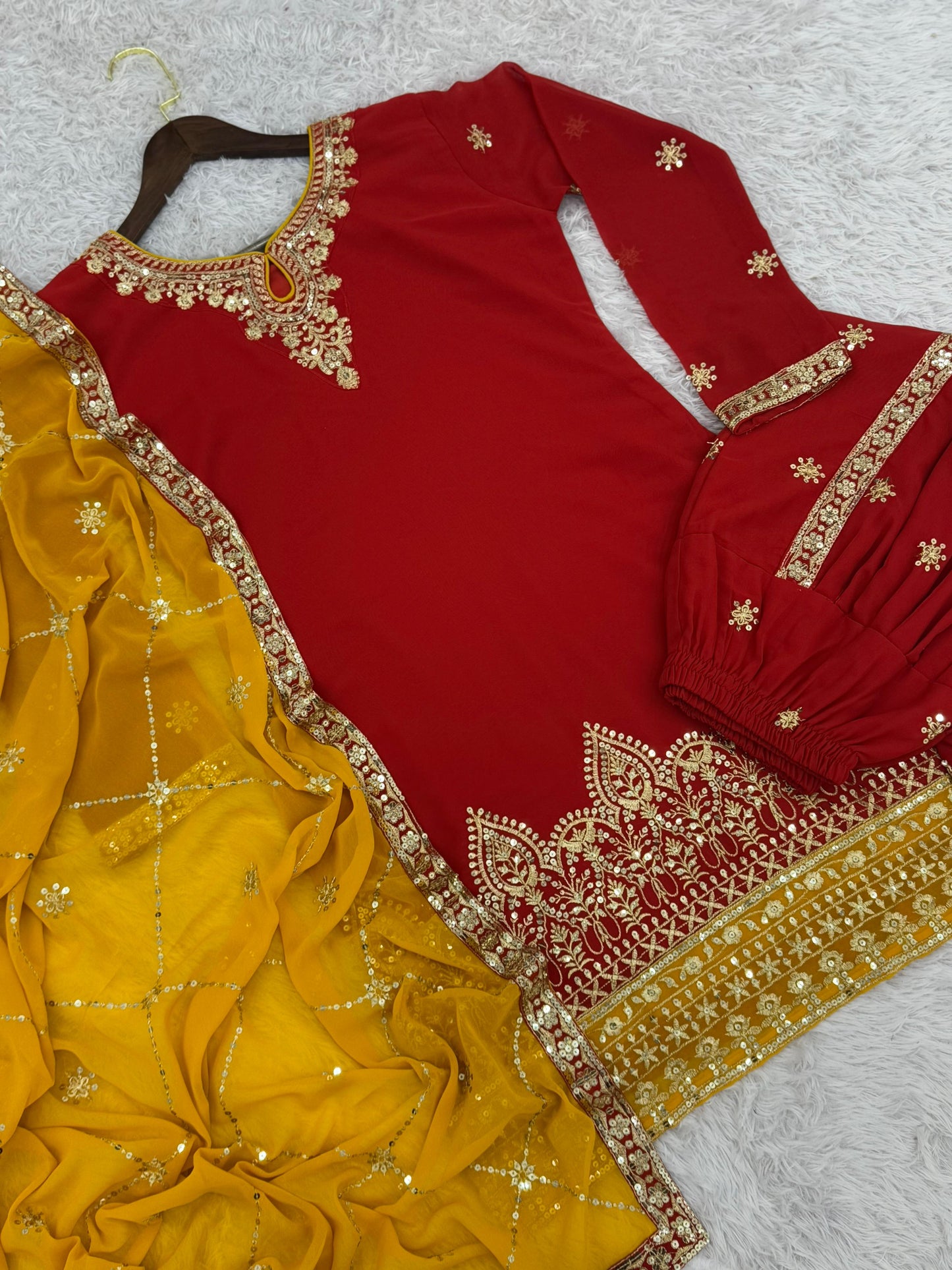 Kurti - Dhoti With Contrast Dupatta