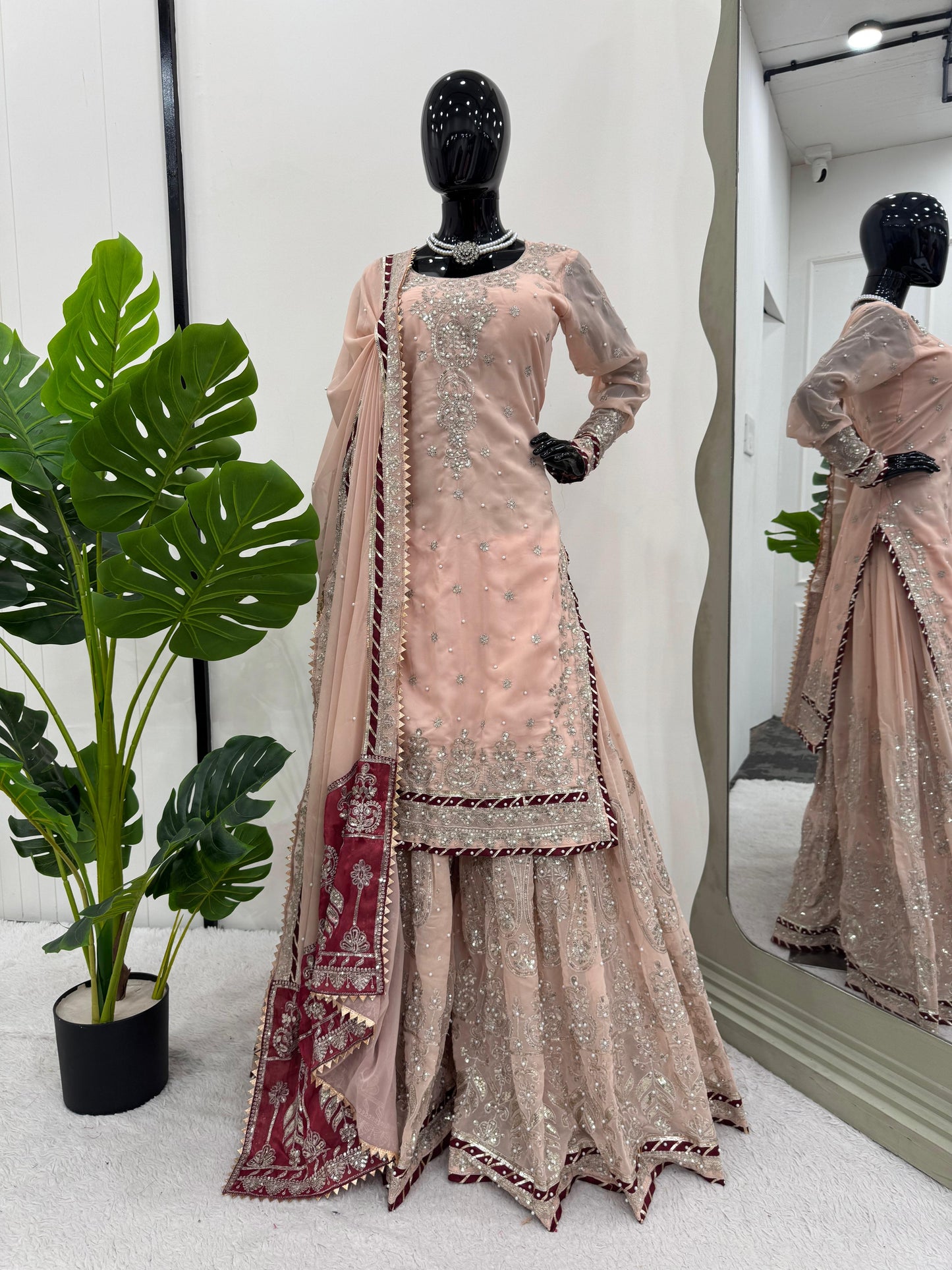 Foux Gorgette Suit with Sharara