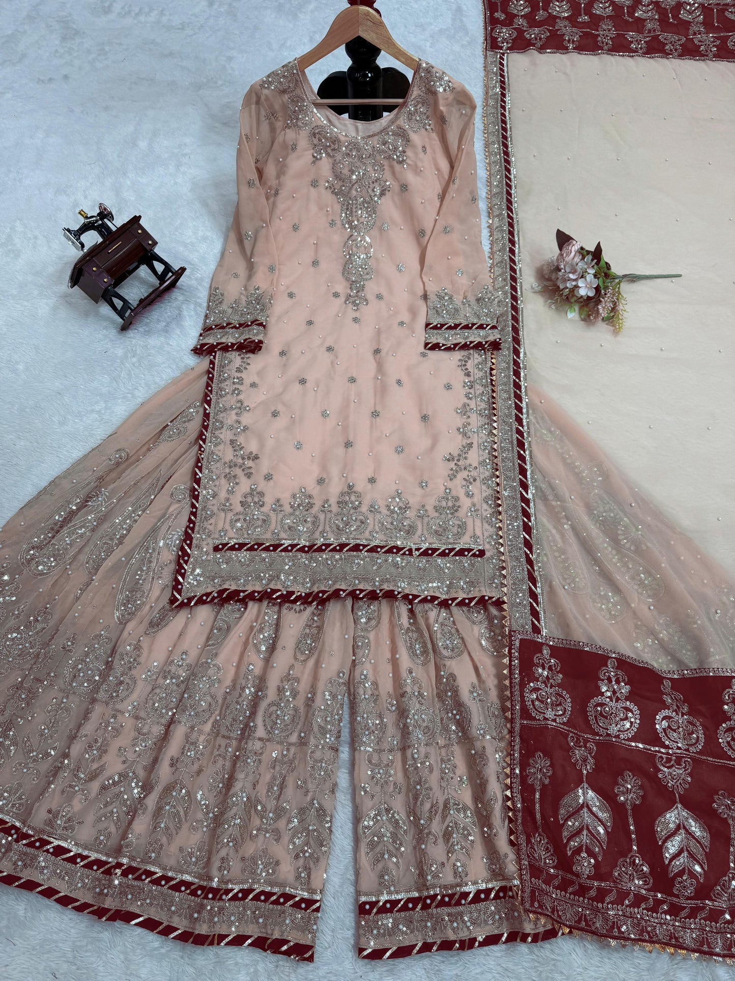 Foux Gorgette Suit with Sharara