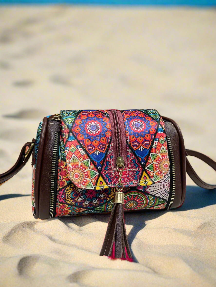 Ikkat Print Handcrafted Bag